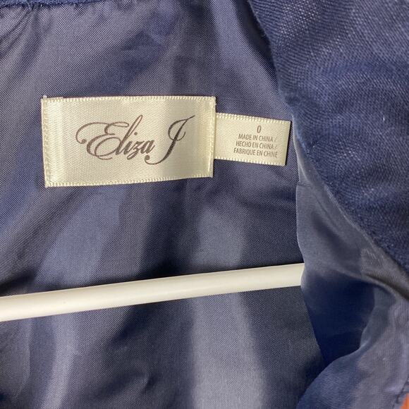 Eliza J Linen Blend Tunic Dress Navy Pink Women Sz 0 Preppy Classic Contemporary - Picture 8 of 9